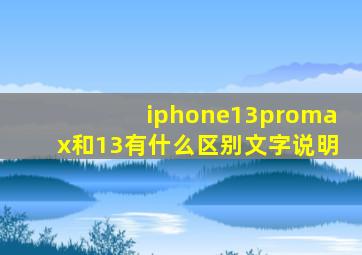 iphone13promax和13有什么区别文字说明