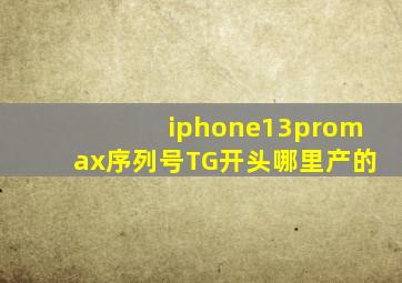 iphone13promax序列号TG开头哪里产的