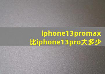 iphone13promax比iphone13pro大多少