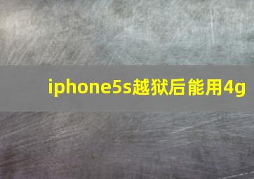 iphone5s越狱后能用4g