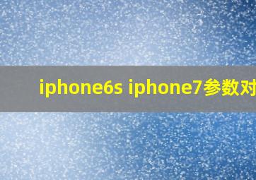 iphone6s iphone7参数对比