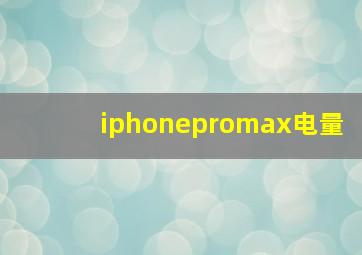 iphonepromax电量