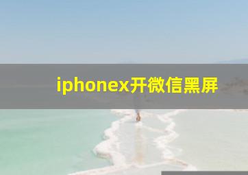 iphonex开微信黑屏