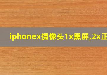 iphonex摄像头1x黑屏,2x正常