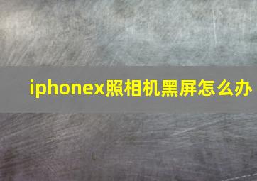 iphonex照相机黑屏怎么办