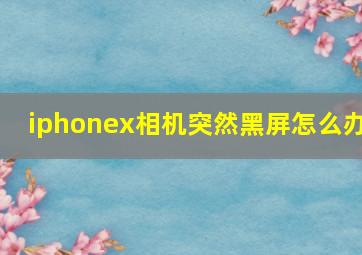 iphonex相机突然黑屏怎么办