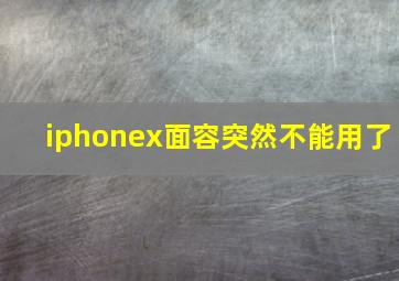 iphonex面容突然不能用了