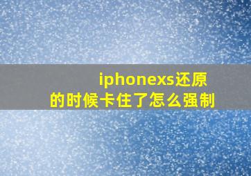 iphonexs还原的时候卡住了怎么强制