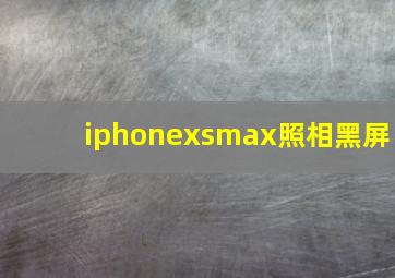 iphonexsmax照相黑屏