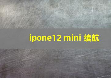 ipone12 mini 续航