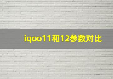 iqoo11和12参数对比