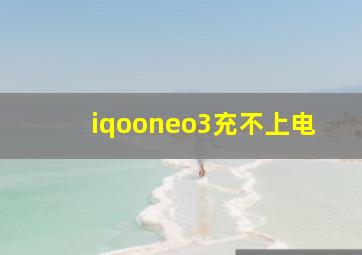 iqooneo3充不上电