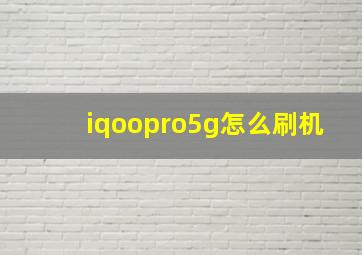 iqoopro5g怎么刷机