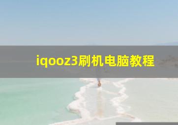 iqooz3刷机电脑教程