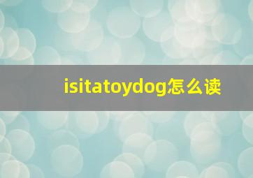 isitatoydog怎么读