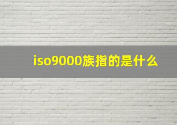 iso9000族指的是什么