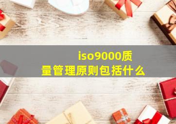 iso9000质量管理原则包括什么