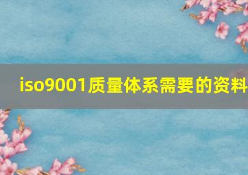 iso9001质量体系需要的资料