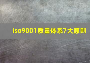 iso9001质量体系7大原则