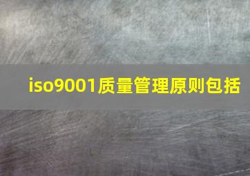 iso9001质量管理原则包括