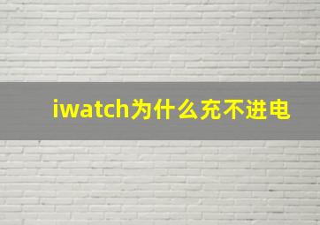 iwatch为什么充不进电