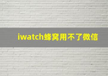 iwatch蜂窝用不了微信