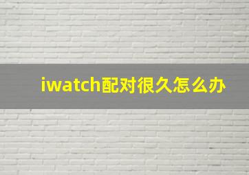 iwatch配对很久怎么办