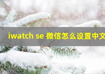 iwatch se 微信怎么设置中文