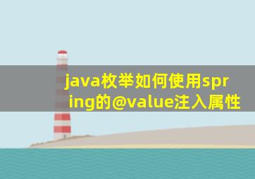 java枚举如何使用spring的@value注入属性