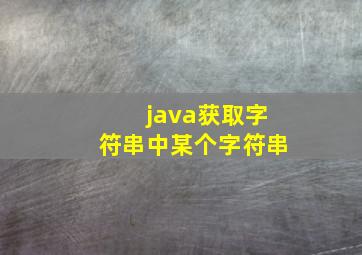 java获取字符串中某个字符串