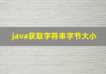 java获取字符串字节大小