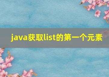 java获取list的第一个元素