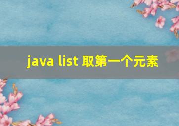 java list 取第一个元素