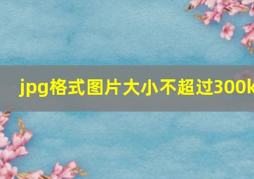 jpg格式图片大小不超过300k