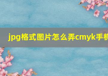 jpg格式图片怎么弄cmyk手机