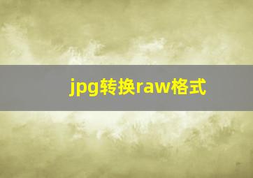 jpg转换raw格式