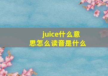 juice什么意思怎么读音是什么