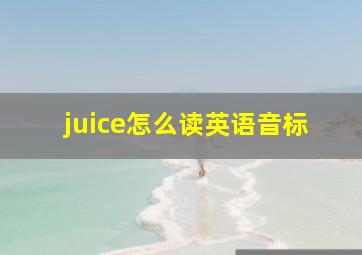 juice怎么读英语音标