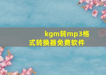 kgm转mp3格式转换器免费软件