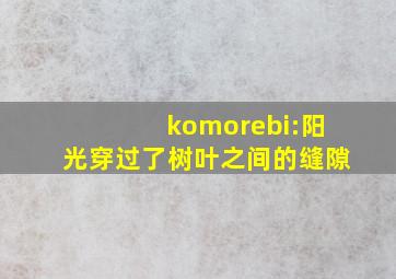 komorebi:阳光穿过了树叶之间的缝隙