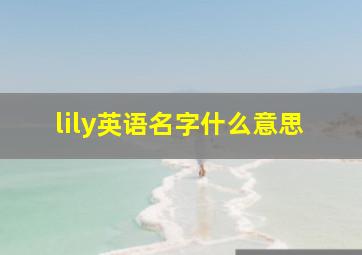 lily英语名字什么意思