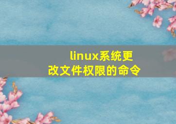 linux系统更改文件权限的命令