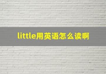 little用英语怎么读啊