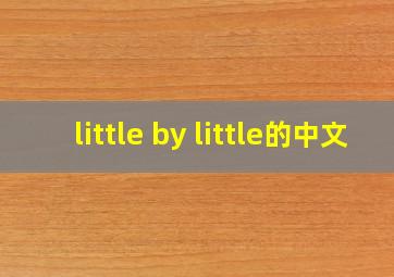 little by little的中文