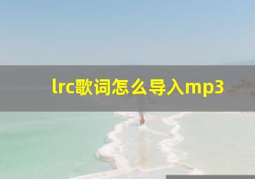 lrc歌词怎么导入mp3