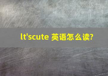 lt'scute 英语怎么读?