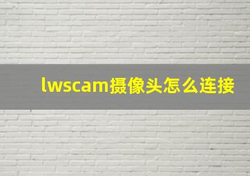 lwscam摄像头怎么连接