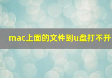 mac上面的文件到u盘打不开