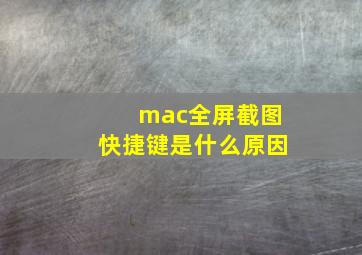 mac全屏截图快捷键是什么原因