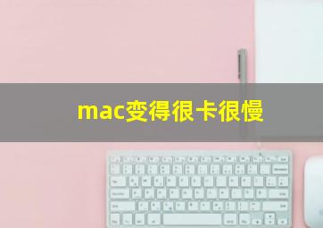 mac变得很卡很慢